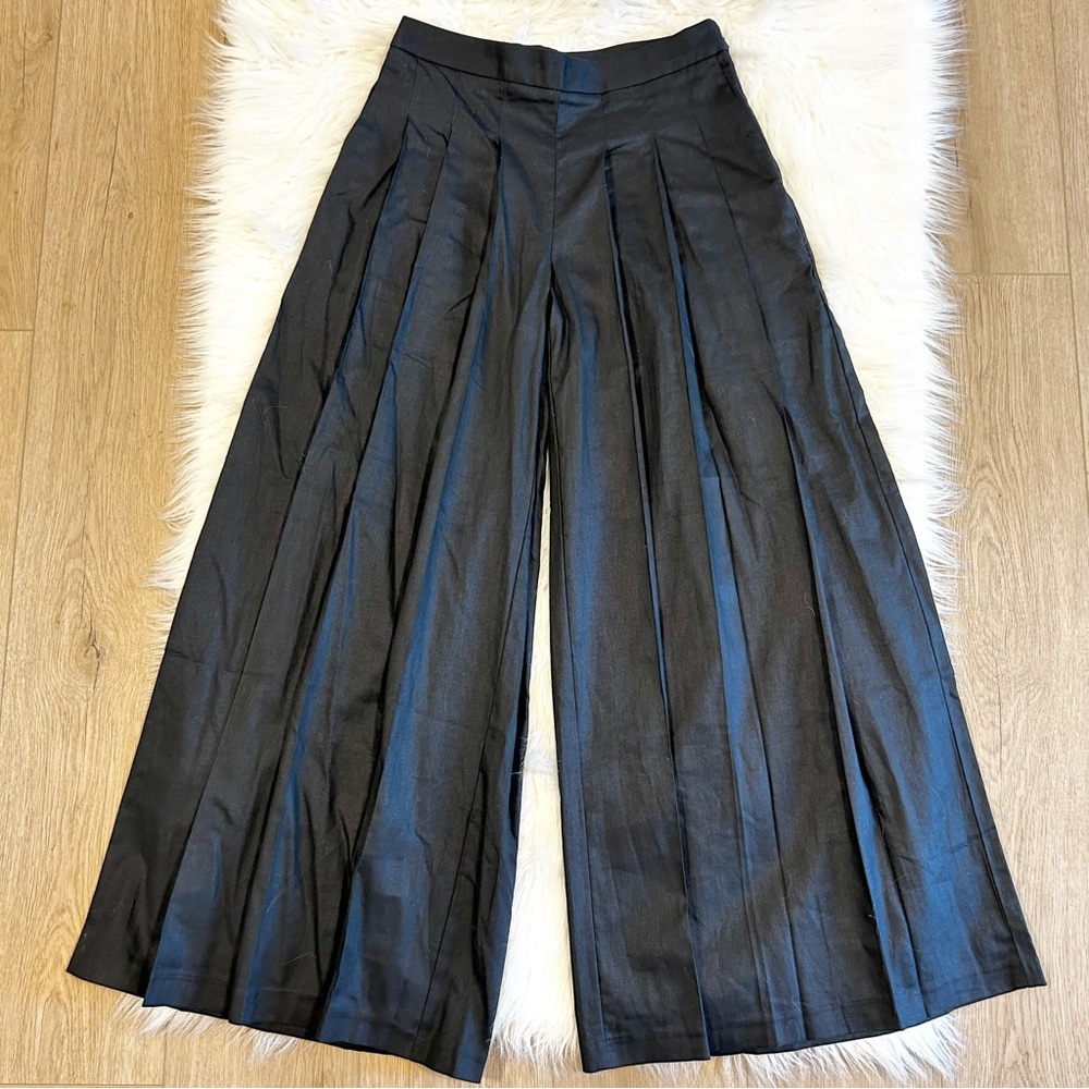 Banana Republic Black Wide Leg Pleated Pants